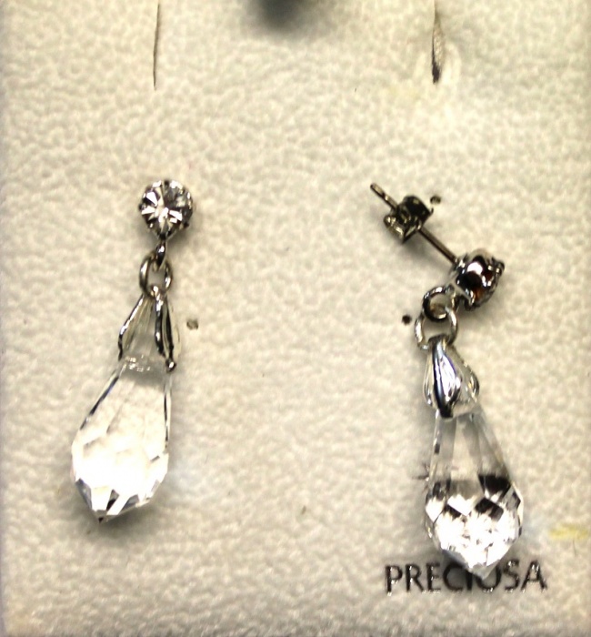 Серьги-гвоздики, нерж. сталь, кристаллы, Чехия, новые