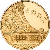 (222) Монета Польша 2011 год 2 злотых "Лодзь"  Латунь  UNC