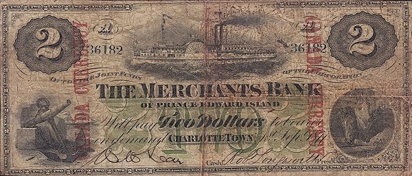 (№1877P-S1192b) Банкнота Канада 1877 год &quot;2 Dollars&quot;