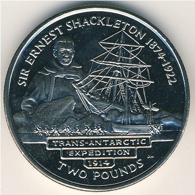 (2004) Монета Сандвичевы острова 2004 год 2 фунта &quot;Сэр Эрнест Шеклтон&quot;  Медь-Никель  PROOF
