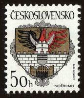 (1990-017) Марка Чехословакия "Подебрады"    Герб города III Θ