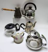 Турка кофеварка Чайники заварочные металл стекло (набор 6 предметов)