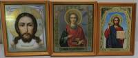 Набор икон, 3 шт., стекло, деревянная рама, Софрино (сост. отл.)