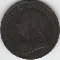 Монета Англия 1 пенни 1901 год "Королева Виктория", VF