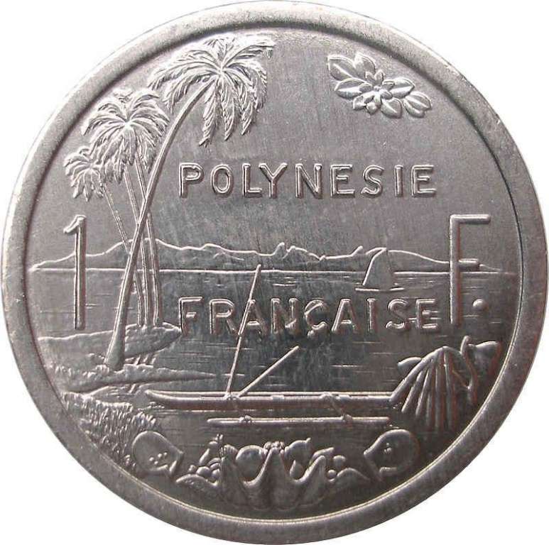 (№1975km11) Монета Французкая Полинезия 1975 год 1 Franc (Imiddot)