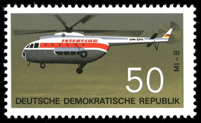(1969-099) Марка Германия (ГДР) &quot;Ми-8&quot;    Авиация II Θ