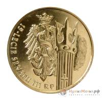 080 Монета Польша 2004 год 2 злотых Сенат 15 лет  Латунь  UNC