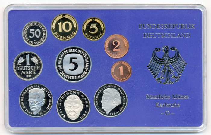(1993g, 10м) Набор монет Германия (ФРГ) 1993 год   PROOF