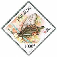 (1991-104) Марка Вьетнам "Парусник"    Бабочки III Θ