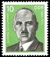 (1976-002) Марка Германия (ГДР) "Георг Шуман"    Деятели Рабочего движения II Θ