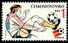 (1982-002) Марка Чехословакия "Мяч на ноге"    ЧМ по футболу 1982 Испания I Θ