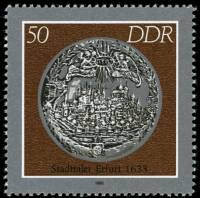 (1986-058) Марка Германия (ГДР) "Эрфурт (1633)"    Старинные монеты II Θ