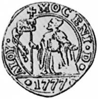 (№1763c51 (118-й дож Джованни Мочениго Альвизе)) Монета Италия 1763 год 10 Soldi (118-й дож Джованни