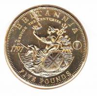(2010) Монета Тристан да Кунья 2010 год 5 фунтов "Британия через столетия 1797"  Позолота Медно-нике