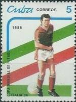 (1989-021) Марка Куба "Футбол (3)"    ЧМ по футболу 1990 Италия III O