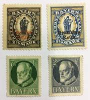 --  Набор марок Бавария 4 шт.  Гашёные , II Θ
