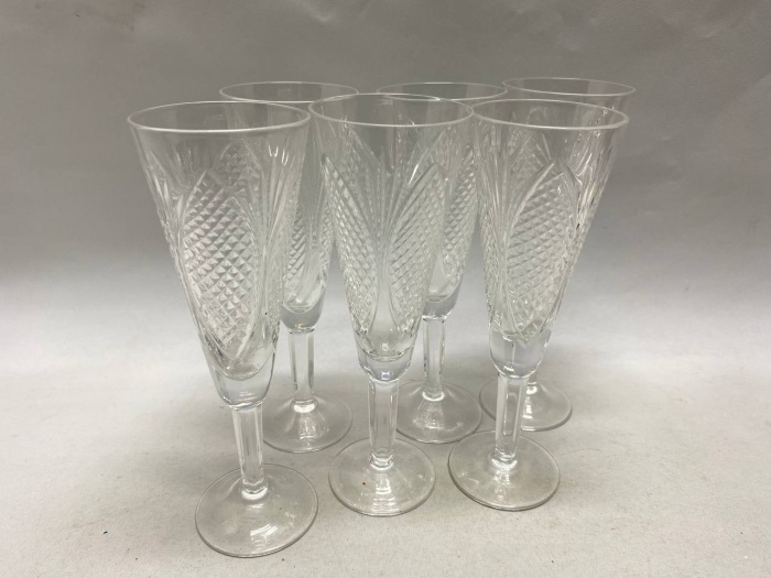 Фужеры для шампанского, 6 шт хрусталь СССР