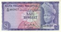(№1967P-1a) Банкнота Малайзия 1967 год "1 Ringgit"