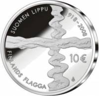 (№2008km140) Монета Финляндия 2008 год 10 Euro (Финский Флаг)