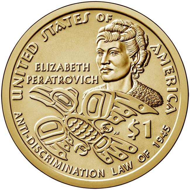 2020d Монета США 2020 год 1 доллар Элизабет Ператрович  Сакагавея Латунь  UNC