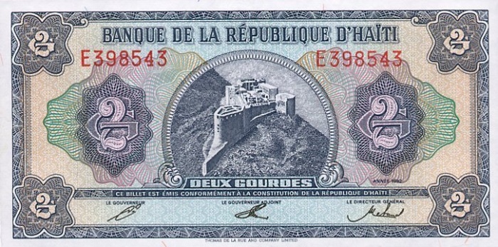  Банкнота Гаити 1992 год 2     UNC