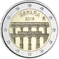 (013) Монета Испания 2016 год 2 евро "Сеговия"  Биметалл  VF