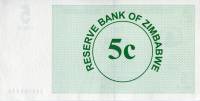 (,) Банкнота Чек на предъявителя Зимбабве 01.08.2006 год 5 центов    UNC
