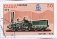 (1986-043) Марка Куба "Канада 1836"    Локомотивы II Θ