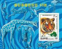 (№1999-420) Блок марок Корея Северная 1999 год "Тигр panthera тигр", Гашеный