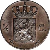 () Монета Нидерланды (Голландия) 1850 год 12  ""   Медь  UNC