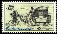 (1981-005) Марка Чехословакия "Почтовая карета 1840 г."    Музей почты 'Почтовые Транспортные Средст