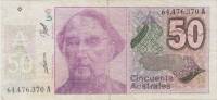 (,) Банкнота Аргентина 1986 год 50 аустралей "Бартоломе Митре"   VF