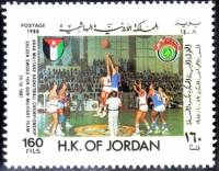 (№1988-1390) Марка Иордания 1988 год "Арабский Чемпионат По Военно-Баскетбол", Гашеная