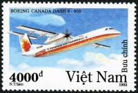 (1992-027) Марка Вьетнам "Боинг-Канада Dash 8-400"    Самолеты III Θ