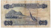 () Банкнота Маврикий 1967 год 5  ""   VF