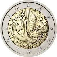 (08) Монета Ватикан 2011 год 2 евро "XXVI Всемирный день молодёжи"   Буклет