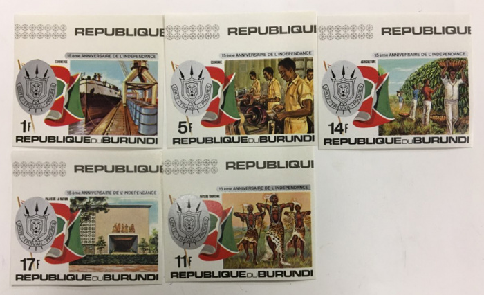 (--) Набор марок Бурунди &quot;5 шт.&quot;  Гашёные  , III Θ