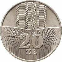 (1974) Монета Польша 1974 год 20 злотых   Медь-Никель  UNC