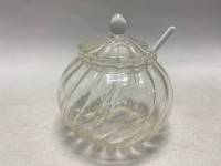 Сахарница стекло с ложкой