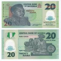 (2007) Банкнота Нигерия 2007 год 20 найра "Муртала Рамат Мухаммед" Пластик, 7 цифр в номере  UNC