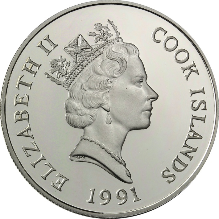 (1991) Монета Острова Кука 1991 год 50 долларов &quot;Лев&quot;  Серебро Ag 925  PROOF