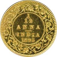 (№1891km483c) Монета Индия 1891 год 1/12 Anna (1 пирог. Пруф-лайк)