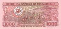 (,) Банкнота Мозамбик 1989 год 1 000 метикалов "Самора Машел"   UNC