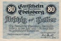 (№1920) Банкнота Австрия 1920 год "80 Heller"