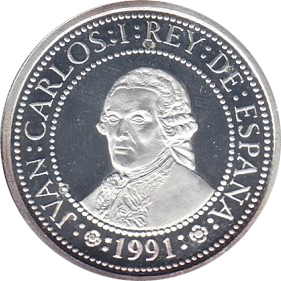 (1991) Монета Испания 1991 год 500 песет &quot;500-летие открытия Америки&quot;   PROOF