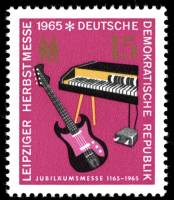 (1965-050) Марка Германия (ГДР) "Музыкальные инструменты"    Ярмарка, Лейпциг II Θ
