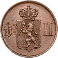 (№1876km352) Монета Норвегия 1876 год 1 Oslash;re