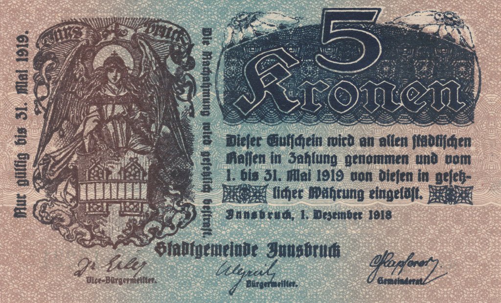 (№1918) Банкнота Австрия 1918 год &quot;5 Kronen&quot;