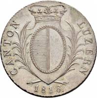 (№1816km113 (luzern)) Монета Швейцария 1816 год 40 Batzen