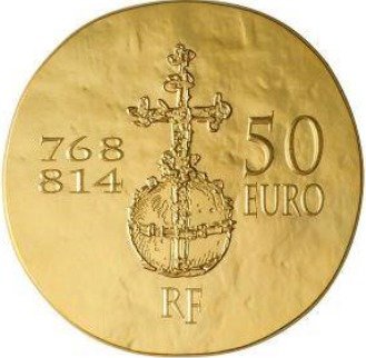(№2011km1803) Монета Франция 2011 год 50 Euro (Королей Франции - Карла Великого 768-814)